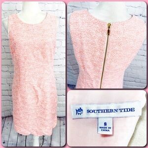 SOUTHERN TIDE Charleston Peachy Pink Wavy Scallop Sleeveless Sheath Dress - 8